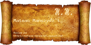 Mateas Manszvét névjegykártya